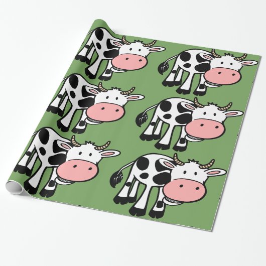 Cadeau vaches de campagne enveloppant du papier (Déroulé)
