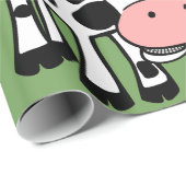 Cadeau vaches de campagne enveloppant du papier (Coin rond)