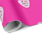 Cadeau Valentine's Day Envelopper le papier Coeurs roses  (Coin rond)