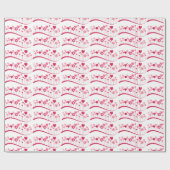 Cadeau Valentine's Day Envelopper Papier Rose Coeurs roug (Plat)