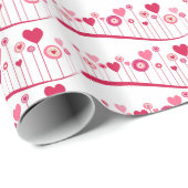 Cadeau Valentine's Day Envelopper Papier Rose Coeurs roug (Coin rond)