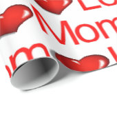 Cadeau Valentine's Day Wrapping Papier Amour Maman Coeurs (Coin rond)