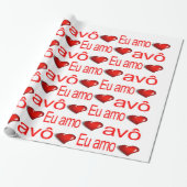 Cadeau Valentine's Day Wrapping Papier Eu amo avô Coeurs (Déroulé)