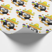 Cadeau Valentine's Day Wrapping Papier Penguin Sombrero (Coin)