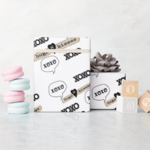 Cadeau Valentine's Day Wrapping Papier Xoxo Coeurs