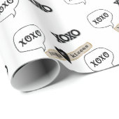 Cadeau Valentine's Day Wrapping Papier Xoxo Coeurs (Coin rond)