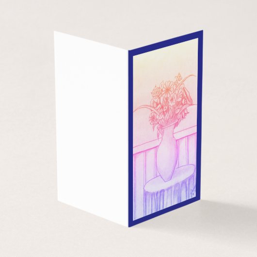 Cadeau van bloemen - Blauw Kaart (Buitenkant)