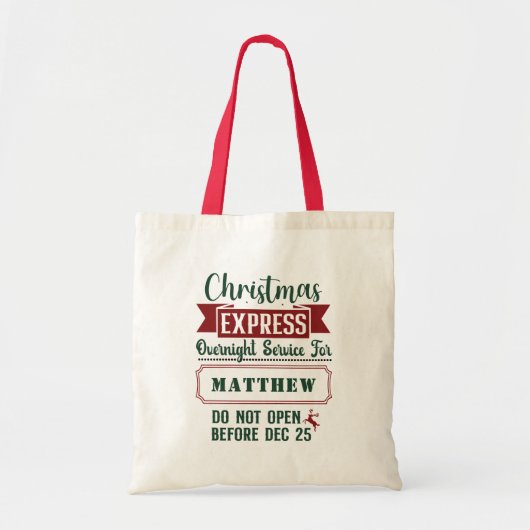 Cadeau van de Kerstman Gepersonaliseerd Kerstcadea Tote Bag (Voorkant)