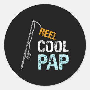 Cadeau van kleindochter kleinzoon Reel Cool Pap Ronde Sticker