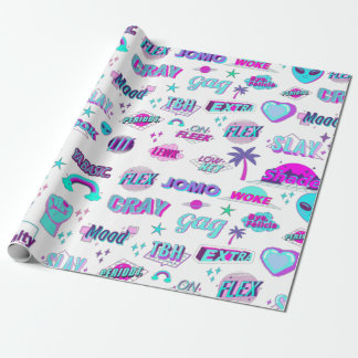 Cadeau Vaporwave TikTok Trending Papier Enveloppement Cad