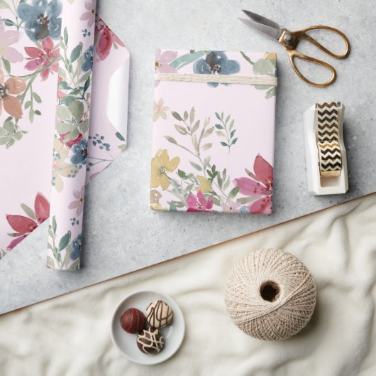 Cadeau  Veldbloemen Roze Cadeaupapier (Crafts)