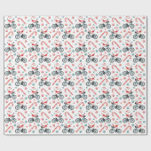 Cadeau Vélo Vacances Papier d'enveloppement de Noël (Plat)