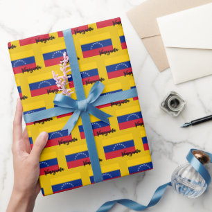 Cadeau Vénézuéla Papier à écaille, or du drapeau vénézuél