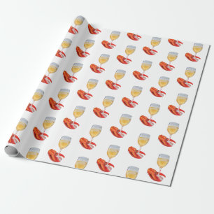 Cadeau Verre à vin et papier d'enveloppement de la cuillè