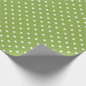Cadeau Vert citron | Papier blanc à enveloppement à point (Coin)