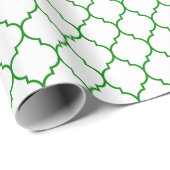 Cadeau Vert de Quatrefoil de Marocain sur le papier (Coin rond)