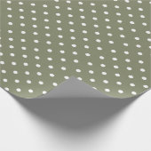 Cadeau Vert de Sage| Papier à enveloppement à points Polk (Coin)