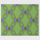 Cadeau Vert géométrique avec papier d'emballage lavande (Plat)