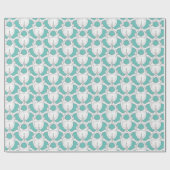 Cadeau Vertebra sur papier d'enveloppement Cyan (Plat)