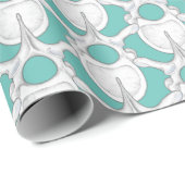 Cadeau Vertebra sur papier d'enveloppement Cyan (Coin rond)