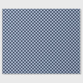 Cadeau Vichy Bleu Clair & Bleu Foncé - Rouleau de Papier  (Plat)