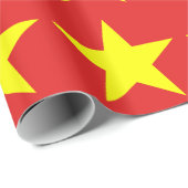 Cadeau Viet Nam Drapeau Jaune Étoile Papier à envelopper (Coin rond)