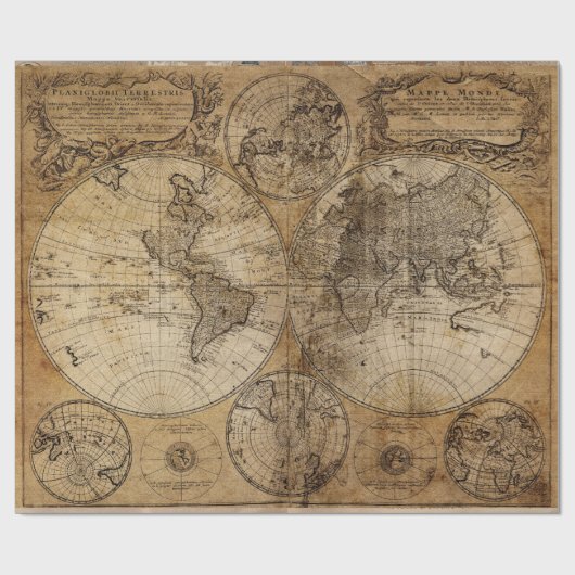 Cadeau vieux papier de carte (Plat)
