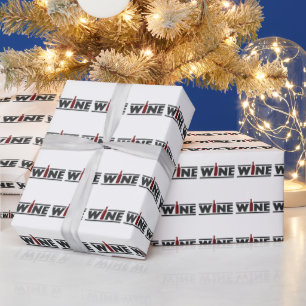Cadeau Vin amusant mot art papier d'emballage