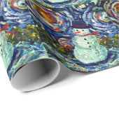 Cadeau Vincent le Snowman papier d'emballage (Coin rond)