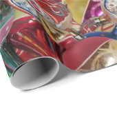 Cadeau Vintage Noël Ornements Enveloppement Papier (Coin rond)