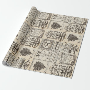 Cadeau Vintage Noël Publicité Papier d'enveloppement
