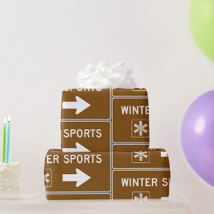 Cadeau Voie de sports d'hiver Papier à envelopper