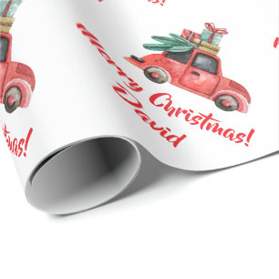 Cadeau Voiture vintage de Noël apportant le papier