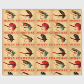 Cadeau Vol Pêche mouches & Joyeux papier d'enveloppement  (Plat)