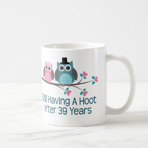 Cadeau voor 39th Wedding Jubileum Hoot Koffiemok