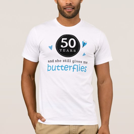 Cadeau voor 50e bruiloft Jubileum Butterfly T-shirt (Voorkant)