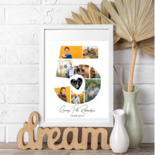 Cadeau voor 5e verjaardag: Fotocollageposter Aande Poster