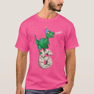 Cadeau voor 6-jarige 6e verjaardag jongen T Rex Di T-shirt