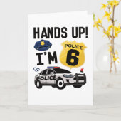 Cadeau voor 6e verjaardag politieagent 6-jarige jo kaart (Gele Bloem)