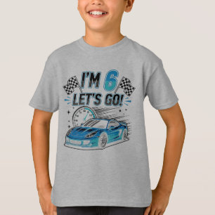 Cadeau voor 6e verjaardagsautoparty – Ik ben 6, la T-shirt