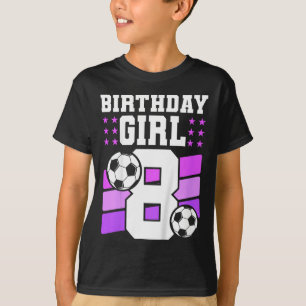 Cadeau voor 8-jarige meisje 8e verjaardag Voetbal T-shirt