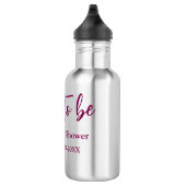 Cadeau voor aanstaande moeder naam datum roze eenv waterfles (Rechts)