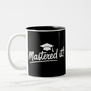 Cadeau voor afstuderen master Beheerst het Tweekleurige Koffiemok