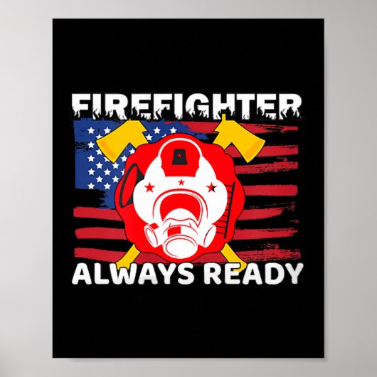 Cadeau voor altijd bereide brandweerman Trots bran Poster (Voorkant)
