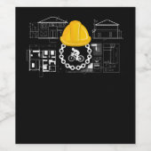 cadeau voor architectenfietsen en architectuur wijn etiket (Enkel label)