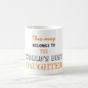 Cadeau voor beste dochter oranje kerstcadeau koffiemok