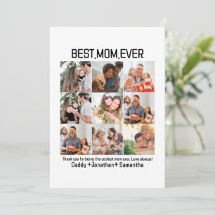 Cadeau voor beste moeder ooit familie foto collage feestdagenkaart