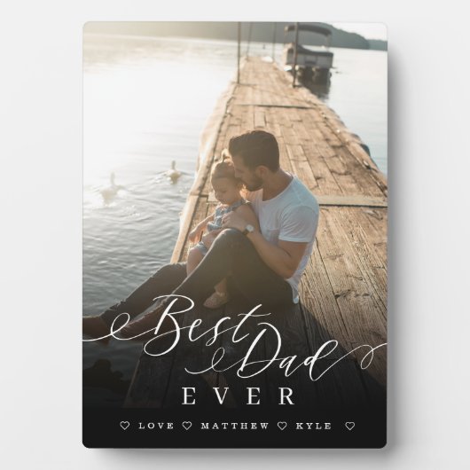 Cadeau voor beste pap, elegant script en volledige fotoplaat (voorkant)