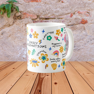 Cadeau voor bevestiging leraar, Retro bloemmotief Koffiemok