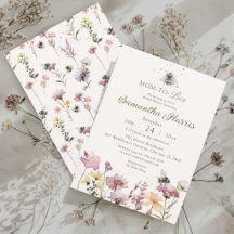 Cadeau voor Bij Wilde Bloem Aquarel Baby Shower